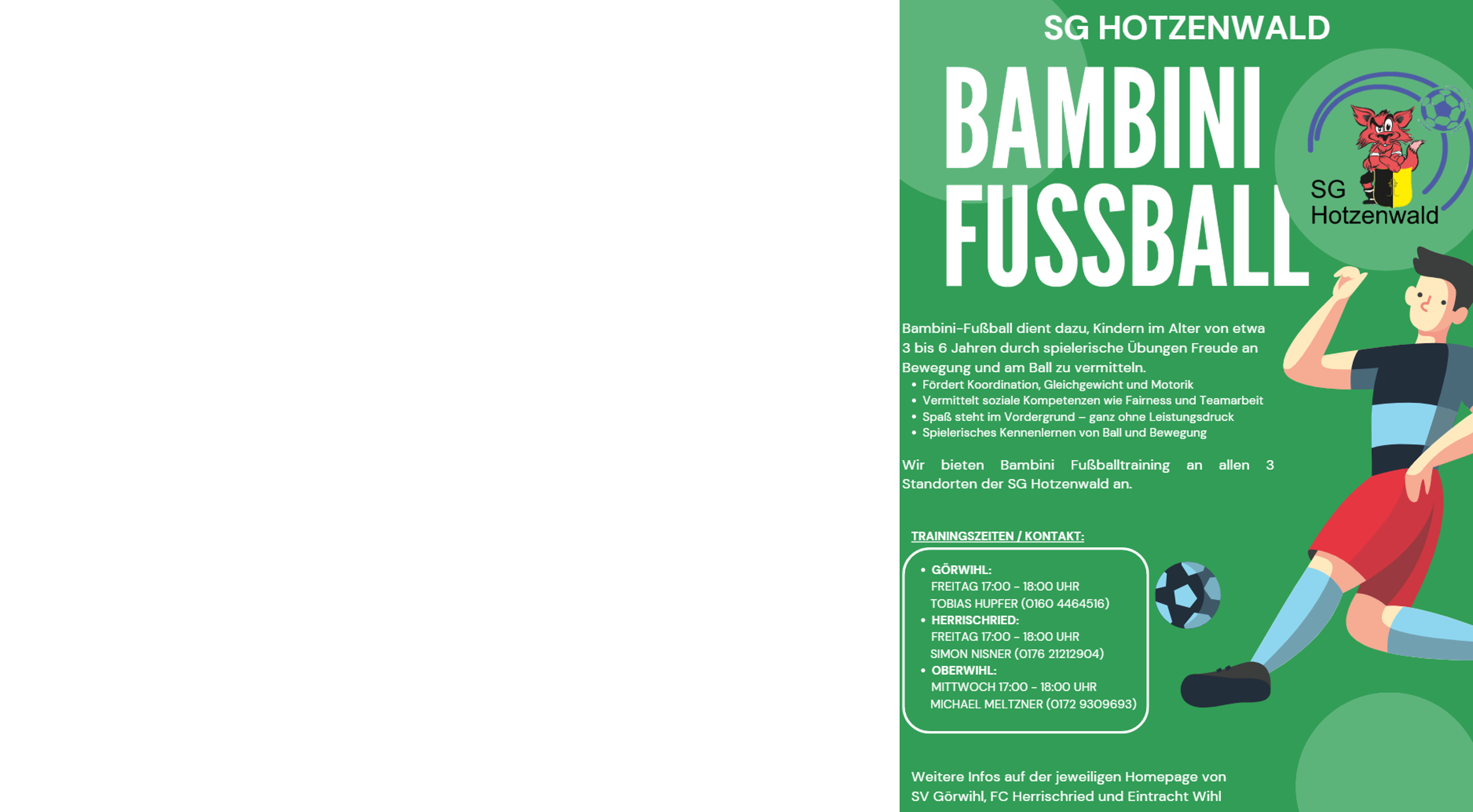 Bambini Training startet wieder 